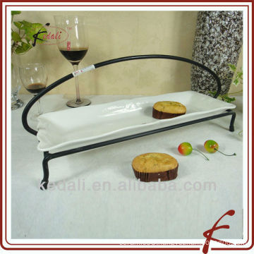 white ceramic cake stand with rack